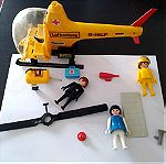  Vintage Playmobil Set 3247 Rescue Helicopter (Yellow)