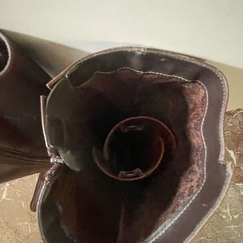 Boxer leather boots like new, brown, size 38, with heel