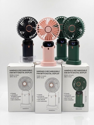 Rechargeable handheld fan with LCD display new