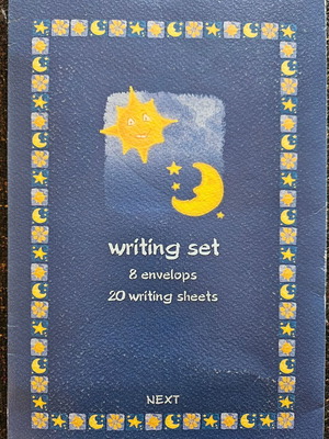 Writing set new, 8 envelopes, 20 sheets
