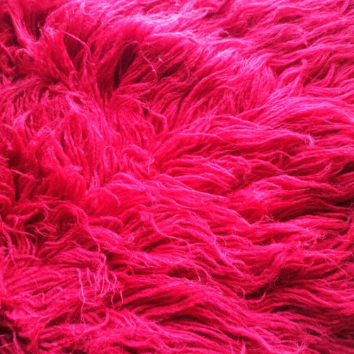 Red flokati velentza rug like new, traditional wool carpet
