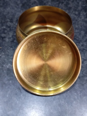 Vintage bronze container, 7.5 cm diameter, 5 cm height