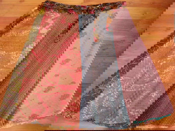 Boho φούστα μεταξωτή διπλής όψης one size