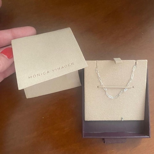 Monika Vinader Paperclip Chain 925 Sterling Silver Bracelet new