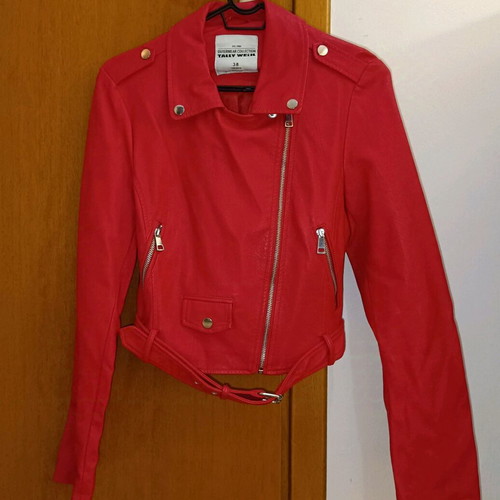 Women's leatherette jacket with belt Tally Weijl new, red