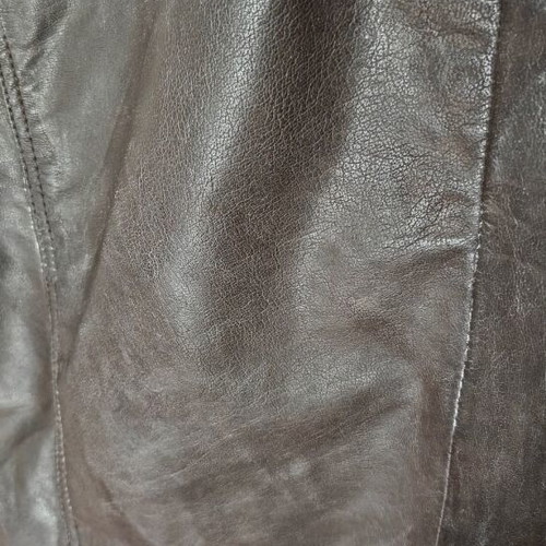 Men's leather jacket used, dark brown, XXL