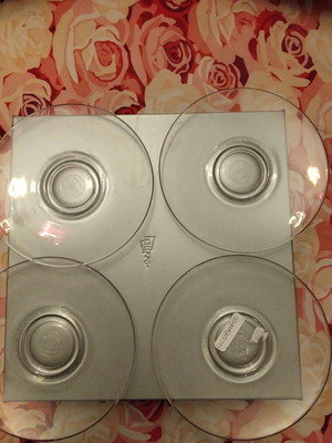 Duralex coffee saucers set of 4, new, clear glass
