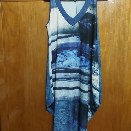 ALE printed dress like new, elastic, below knee, size S