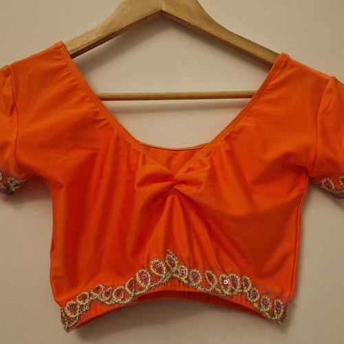 Top blouse like new, size small, orange and purple