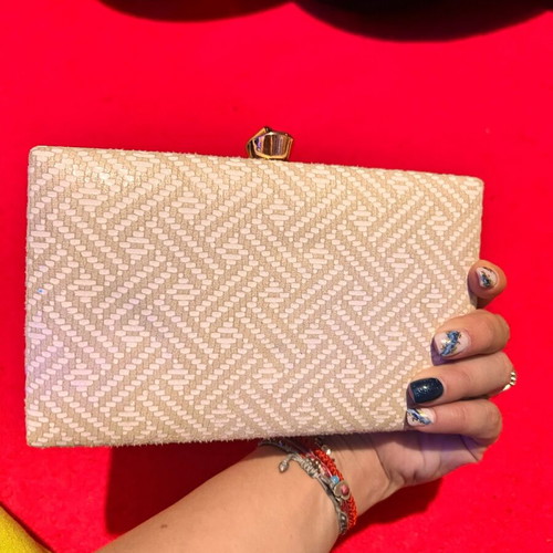 Envelope handbag like new, beige-white
