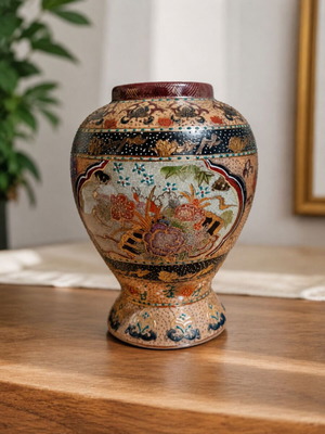 Satsuma decorative vase 19cm in like new condition