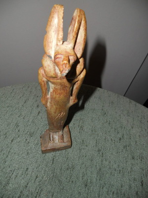 Anubis god statue handmade, stone, used