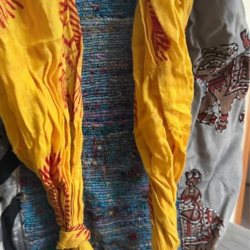 Boho shoulder bag used, colorful patchwork style