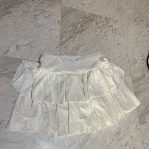 Shein skirt with inner shorts, elastic, white