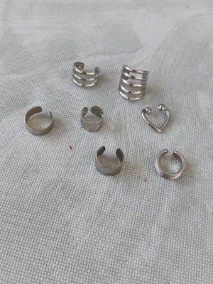 Σετ 7 ασημένια ear cuffs