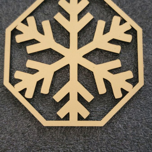 Set of 3 handmade MDF coasters with snowflake design