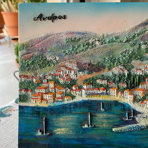Vintage plaster frame on easel from Andros like new