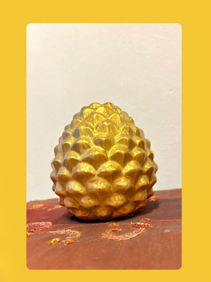 Large ceramic pine cone vase gold premium finish 15cm new