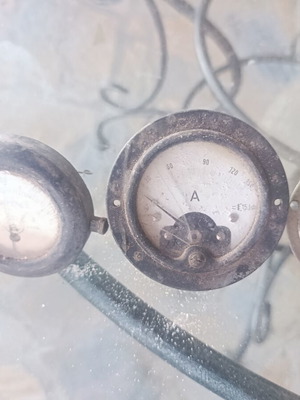 Vintage Analog Measuring Instruments (Ammeters) Used, Pack of 3, Industrial Steampunk Decor