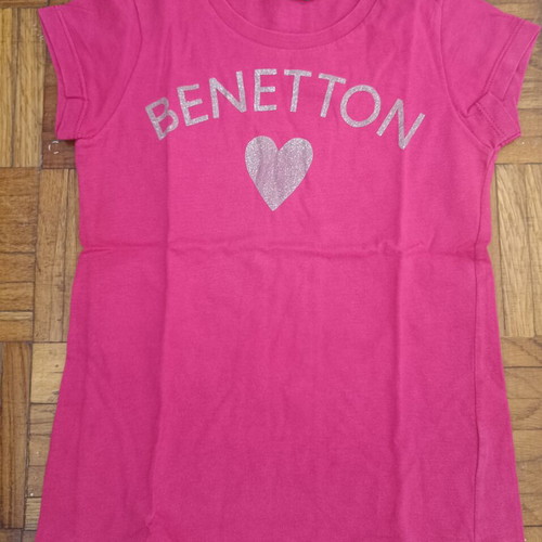 Benetton pink set with Trax shorts and shirt, used, size 5-6 years