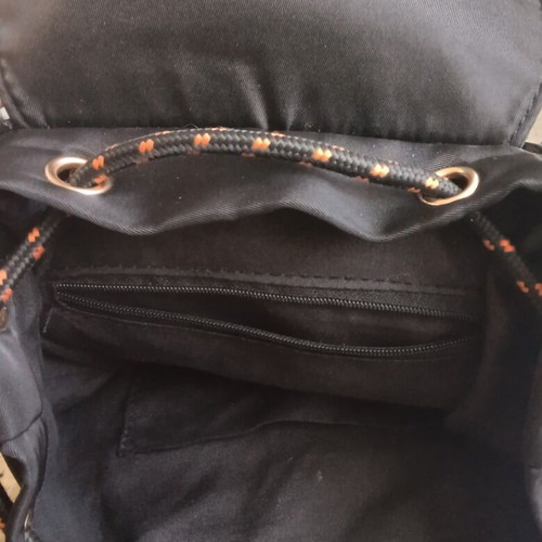 Backpack small women's black like new with gold details