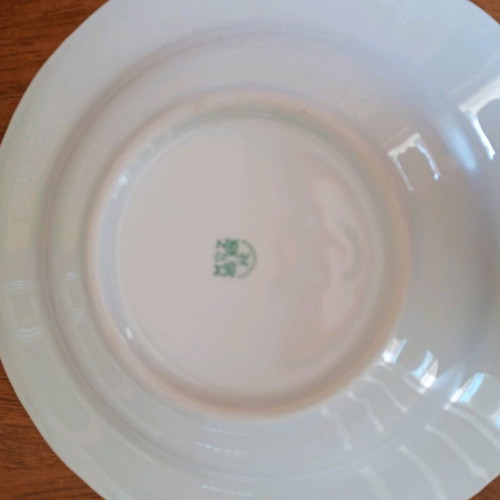 Vintage deep salad bowl porcelain with gold decoration like new