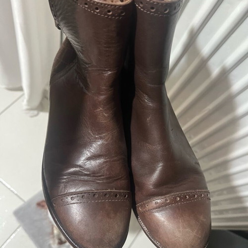 Massimo Dutti leather ankle boots size 35 like new dark brown