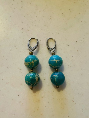 Loisir earrings with turquoise stones like new, summer style