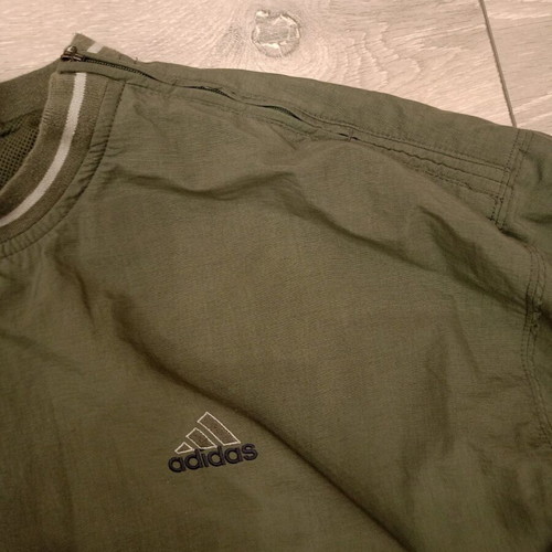 Adidas Vintage Crewneck Windbreaker used, military green