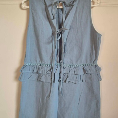 Linen dress turquoise size L new with tag