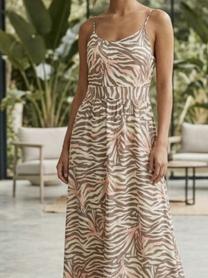 Μακρύ καλοκαιρινό φόρεμα Vero Moda με animal print σαν καινούργιο
