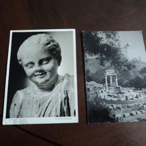 Delphi Antiquities postcards used, set of 5