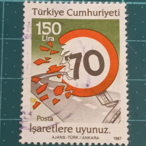 Turkey 1987 road safety stamp like new