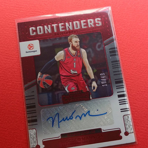 Niccolò Mannion Red AUTO /49 Panini Contenders EuroLeague 2025-26 card like new