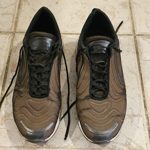 Men's athletic shoes, black and gold, size 45