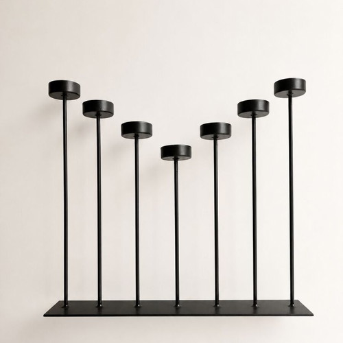Candelabrum 7-Seat black matte metal like new