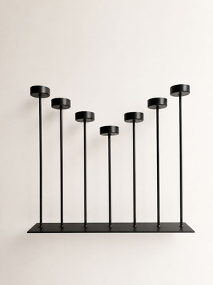 Candelabrum 7-Seat black matte metal like new