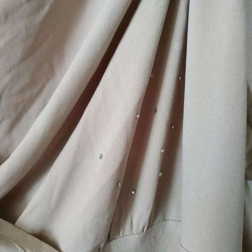Women's blouse used with strass details beige XL