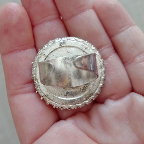 Statement ring circular, two-tone, adjustable, used
