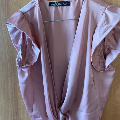 Benissimo wrap blouse pink new, size M