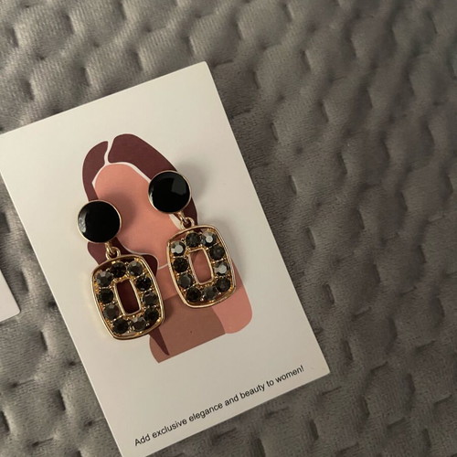 Statement earrings set new, 2 pairs black and gold