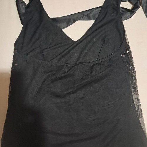 Zara sequined satin halter top like new, black, size M