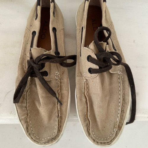 Aldo canvas men's shoes used, size 41, beige
