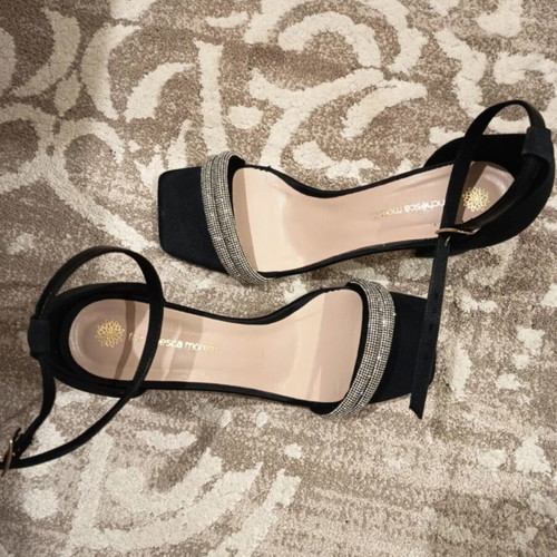 Franchesca Moretti women's black sandals with silver details