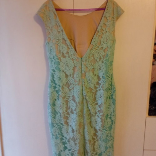 Dress with lace new, mint and beige, size XL