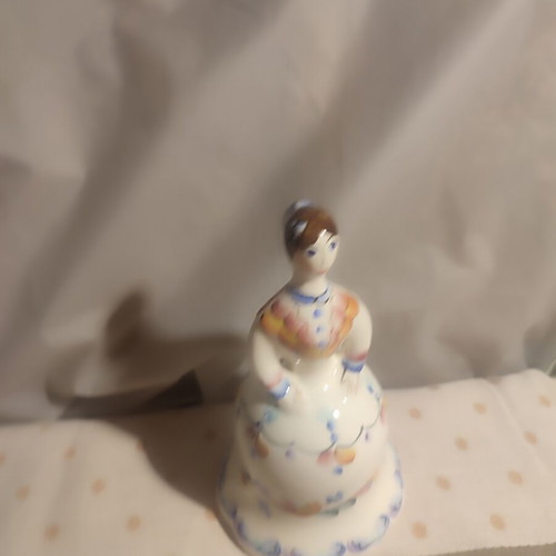 Handmade ceramic decorative bell with Russian folk art design