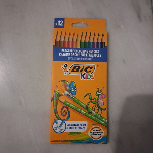 Bic Kids school set new with 12 markers, 12 colored pencils and 3 Matic Fun mechanical pencils
