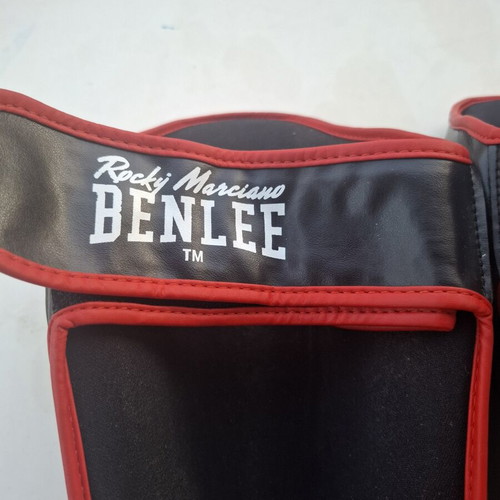 Benlee Rocky Marciano Leather Sparring Set 14oz Gloves & L/XL Shin Guards like new