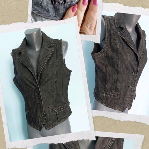 Cecil women's denim vest like new, size L-XXL, black