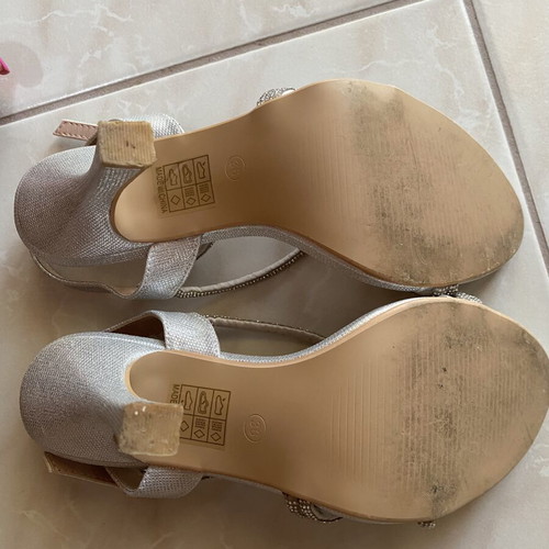 Silver Heels like new, size 36, sandals
